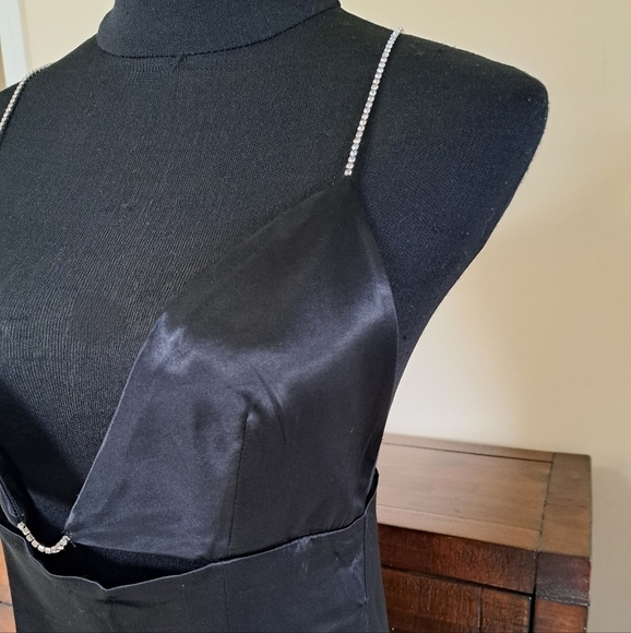 Zara  Black Satin Dress - NWOT - Picture 5 of 14